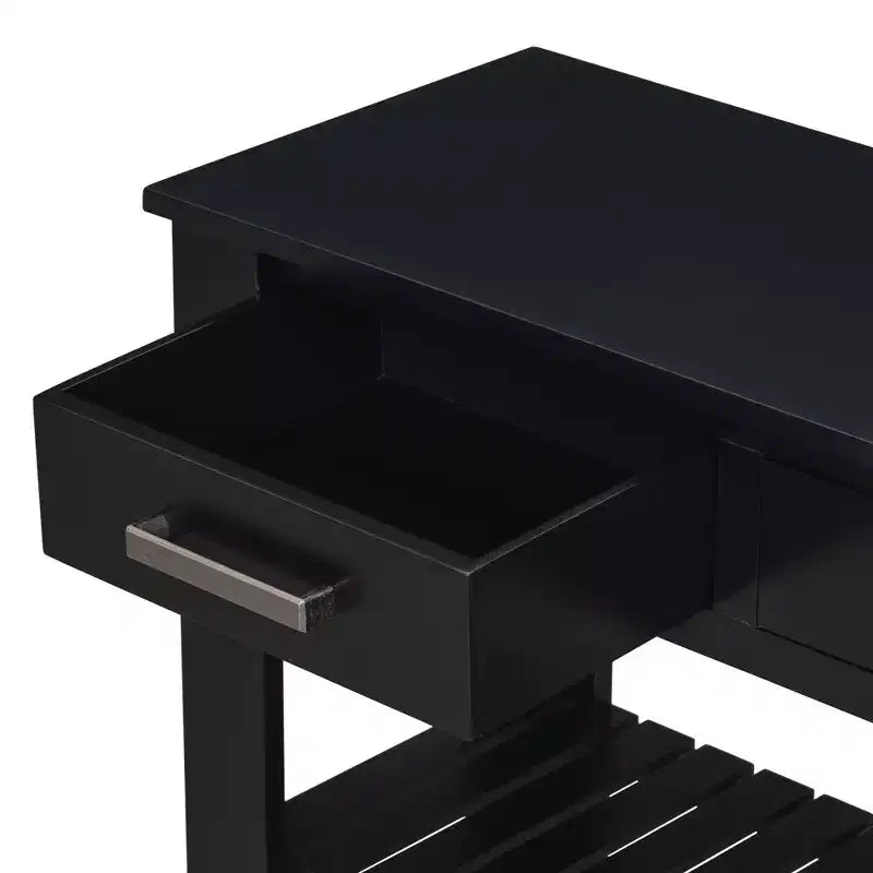 Consolle moderna in legno con cassetti e ripiani, tavolo da ingresso minimalista con contenitore per corridoi e soggiorni