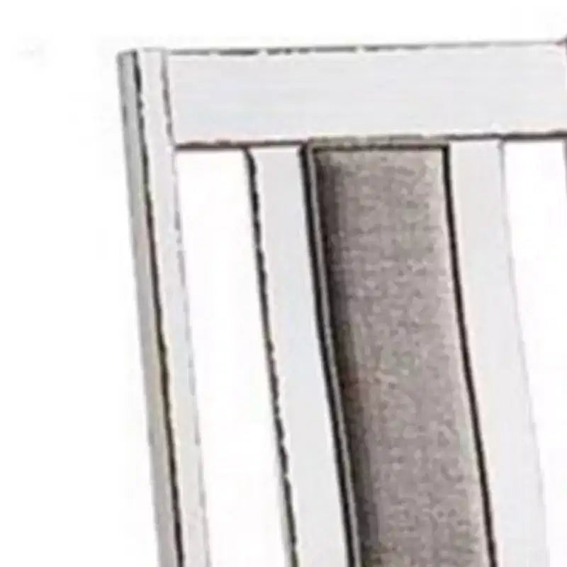 Royal Hampton Set di 2 sedie da pranzo da 24 pollici, legno bianco rustico, seduta in tessuto grigio