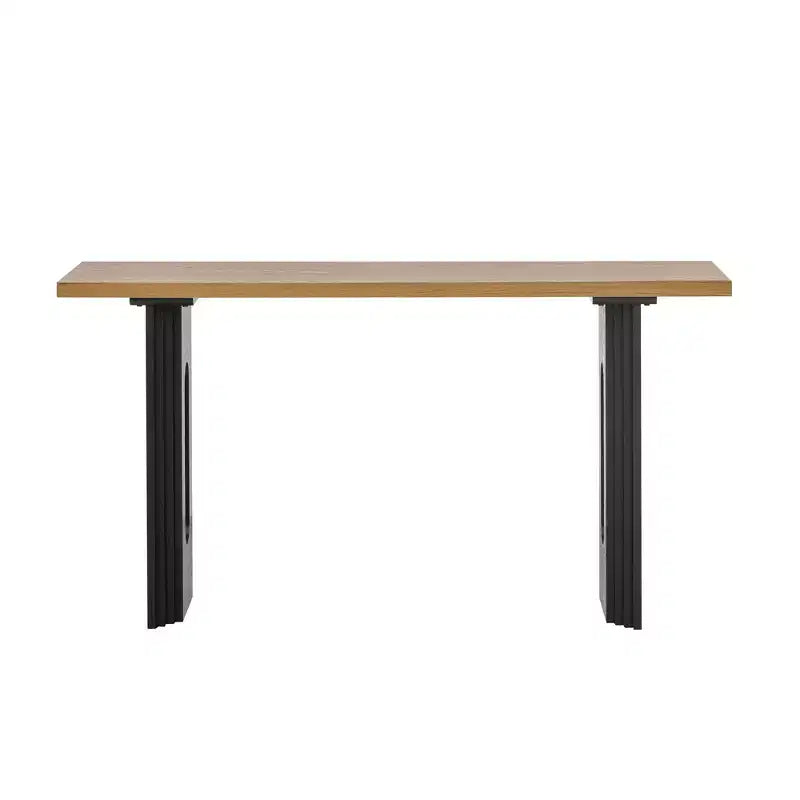 Consolle Unica con Gambe Tonne Cave, Tavolo da Ingresso Moderno in Legno per Salotto e Ingresso