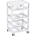 Vtopmart 1 pack 4 layers 6 drawers transparent practical plastic drawer storage cart