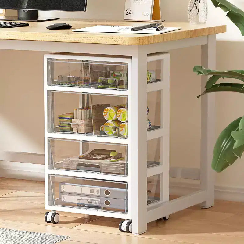 Vtopmart 1 confezione 4 strati 6 cassetti carrello portaoggetti in plastica trasparente pratico