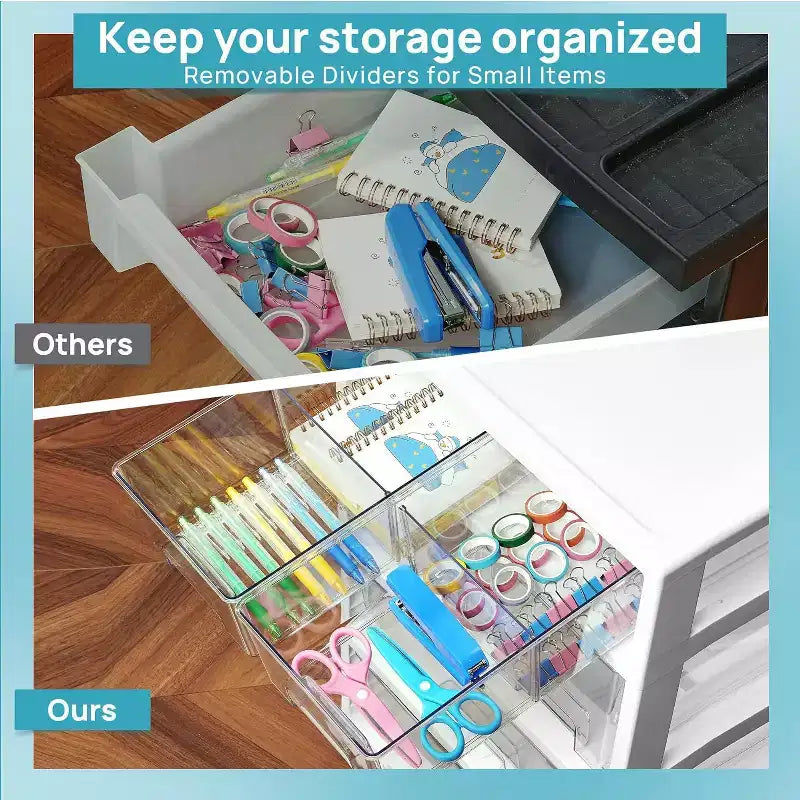 Vtopmart 1 confezione 4 strati 6 cassetti carrello portaoggetti in plastica trasparente pratico