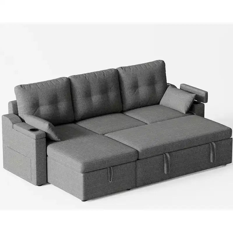 Divano letto moderno 84'', Divano componibile reversibile imbottito, Divano profondo per soggiorno, camera da letto, appartamento, ufficio