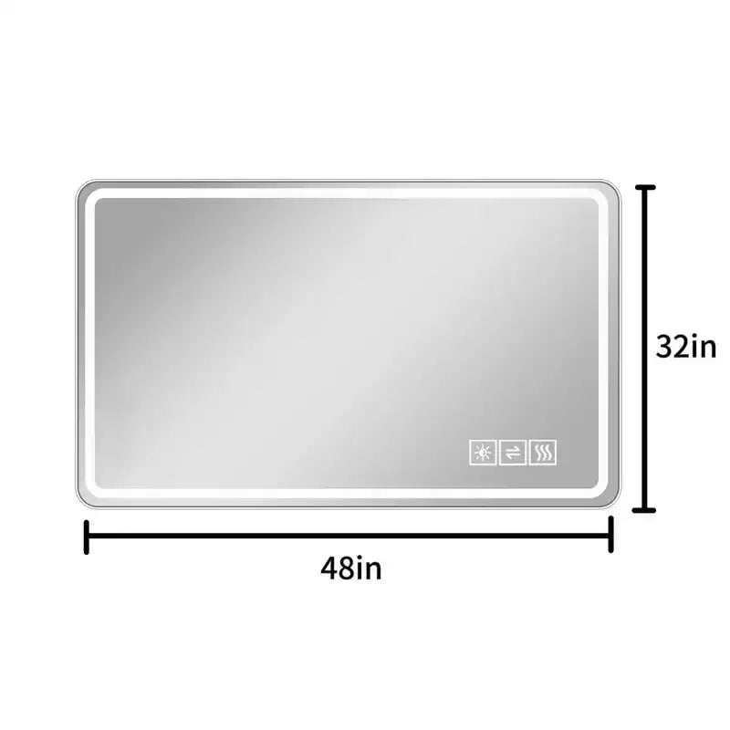 GDFStudio Brin Specchi da Bagno Moderni Anti-Appannamento da 48 pollici con 3 Colori e 5 Livelli di Intensità Luminosa