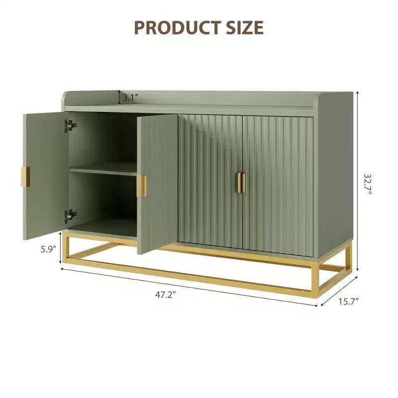 Credenza/Mobile Contenitore con 4 Ante, Tavolo Buffet Moderno per Soggiorno, Cucina, Sala da Pranzo