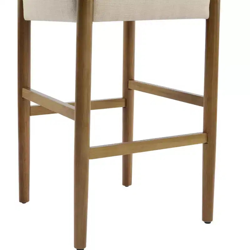 Homy Casa Set di 2 Sgabelli da Bar Moderni da 72,4 cm in Legno Massello con Sedili Imbottiti, Bianco