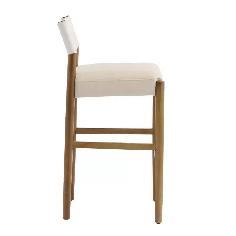 Homy Casa Set di 2 Sgabelli da Bar Moderni da 72,4 cm in Legno Massello con Sedili Imbottiti, Bianco