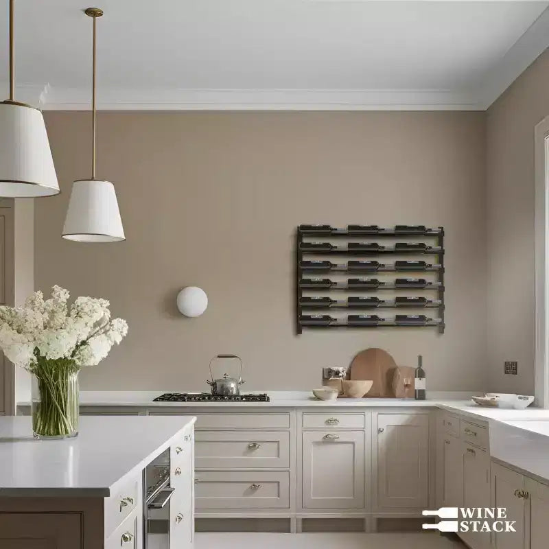 HOMLUX Moderno Portabottiglie da Parete in Metallo per 18 Bottiglie, Organizer per Vino e Bevande per Bar di Casa, Cucina