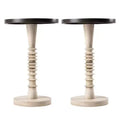 COZAYH Pedestal Tray Top End Table for Drinks, Lamps or Plants, Black, Set of 2