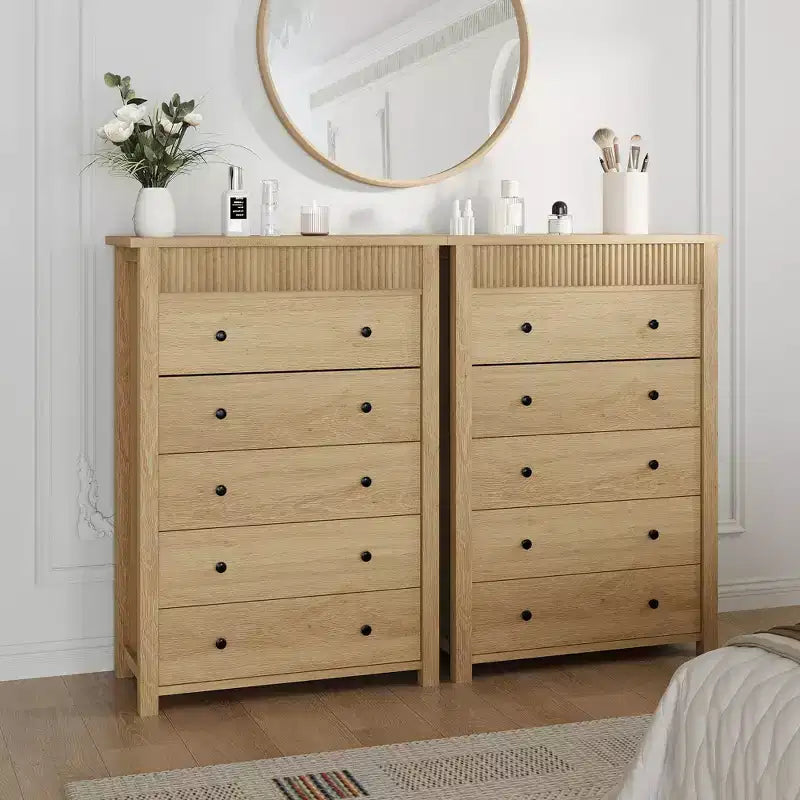 Comodino con 3 cassetti per camera da letto, cassettiera in legno, tavolino scanalato, organizer per soggiorno, corridoio e ingresso
