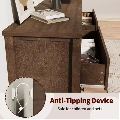 Comodino con 3 cassetti per camera da letto, cassettiera in legno, tavolino scanalato, organizer per soggiorno, corridoio e ingresso