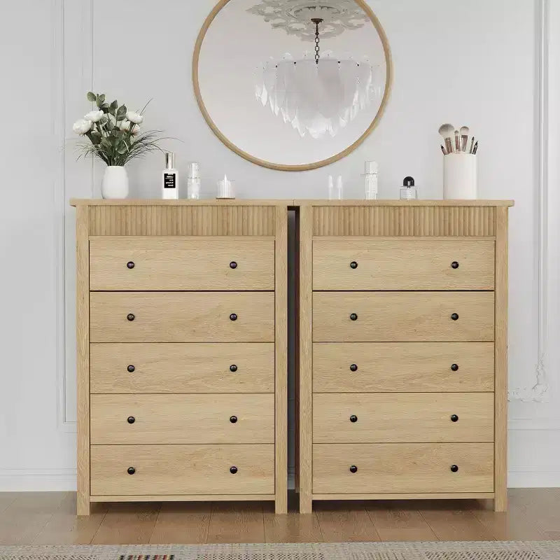 Comodino con 3 cassetti per camera da letto, cassettiera in legno, tavolino scanalato, organizer per soggiorno, corridoio e ingresso
