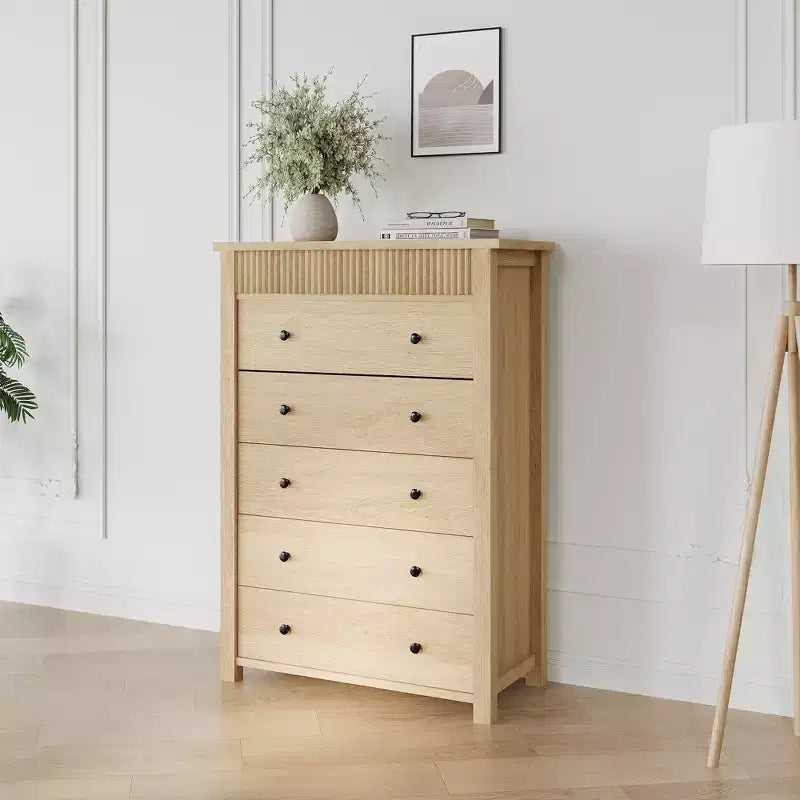 Comodino con 3 cassetti per camera da letto, cassettiera in legno, tavolino scanalato, organizer per soggiorno, corridoio e ingresso