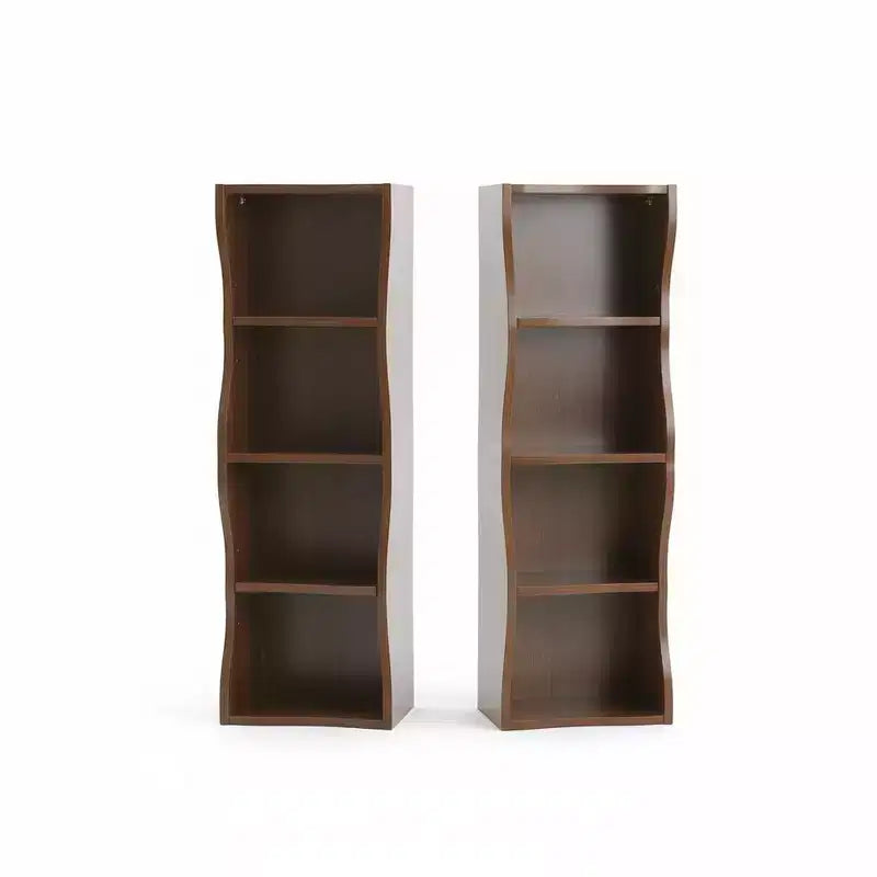 Homy Casa Scaffale Regolabile a 7 Ripiani con Armadietti Superiori e Inferiori Rimovibili, Design a Bordo Ondulato, per Soggiorno o Ufficio Domestico