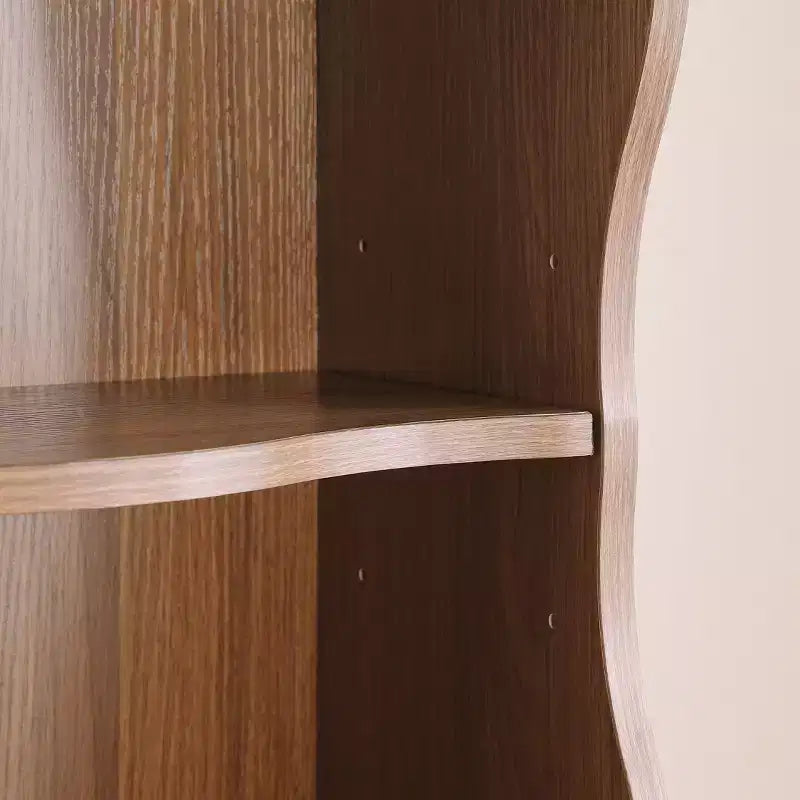 Homy Casa Scaffale Regolabile a 7 Ripiani con Armadietti Superiori e Inferiori Rimovibili, Design a Bordo Ondulato, per Soggiorno o Ufficio Domestico