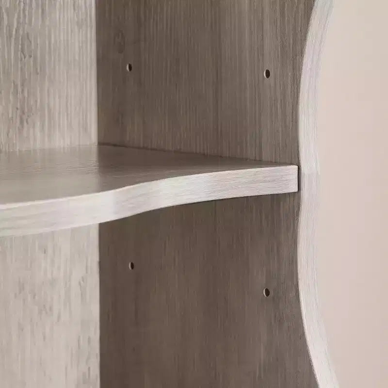 Homy Casa Scaffale Regolabile a 7 Ripiani con Armadietti Superiori e Inferiori Rimovibili, Design a Bordo Ondulato, per Soggiorno o Ufficio Domestico