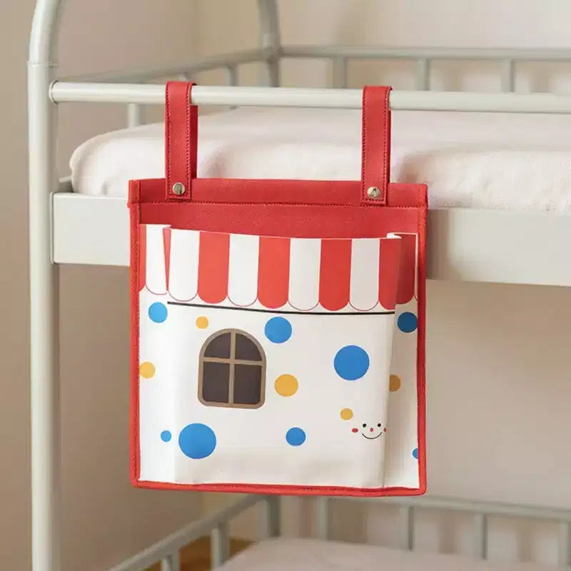 Borsa portaoggetti Alilang da appendere con simpatica stampa a casetta e cinghie a clip 39,4x30,5 cm