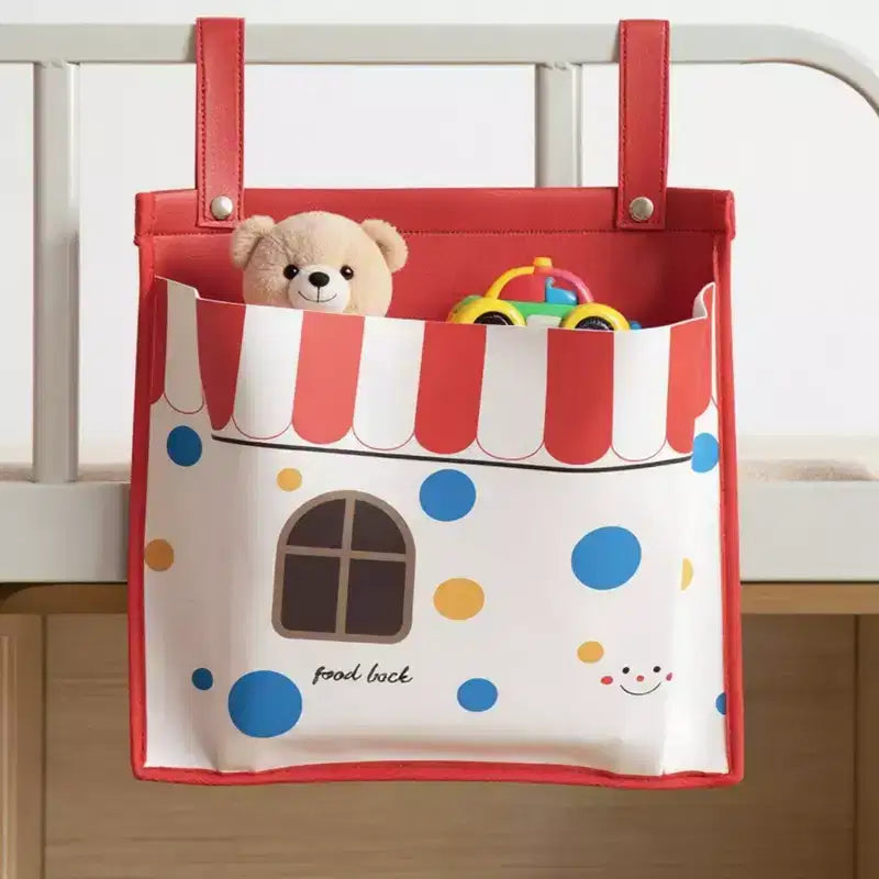 Borsa portaoggetti Alilang da appendere con simpatica stampa a casetta e cinghie a clip 39,4x30,5 cm