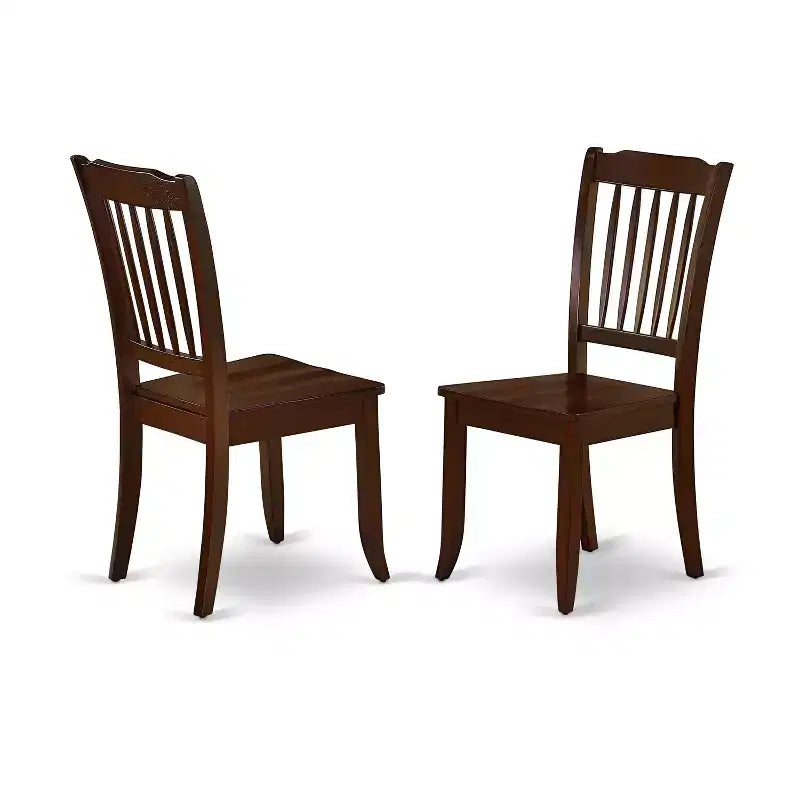 HomeStock Set da Pranzo 3 Pezzi con Tavolo Rettangolare con Piano in Legno Massello Finitura Mogano