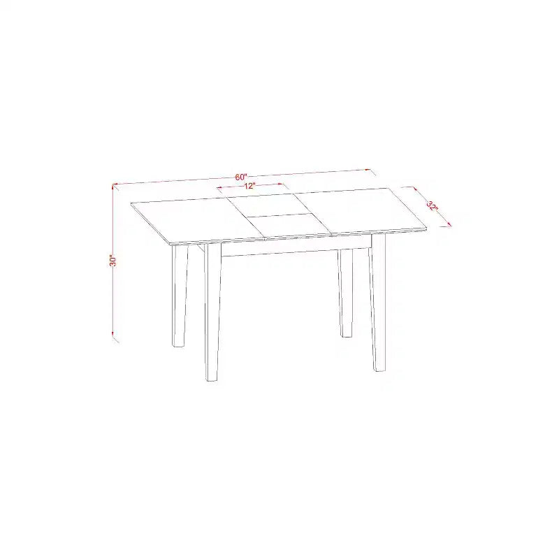 HomeStock Set da Pranzo 3 Pezzi con Tavolo Rettangolare con Piano in Legno Massello Finitura Mogano