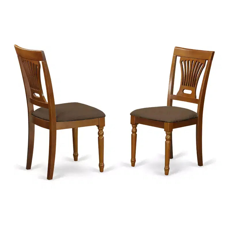 Set da pranzo 5 pezzi con piano in legno massello finitura marrone sella - Posti a sedere per 4 persone
