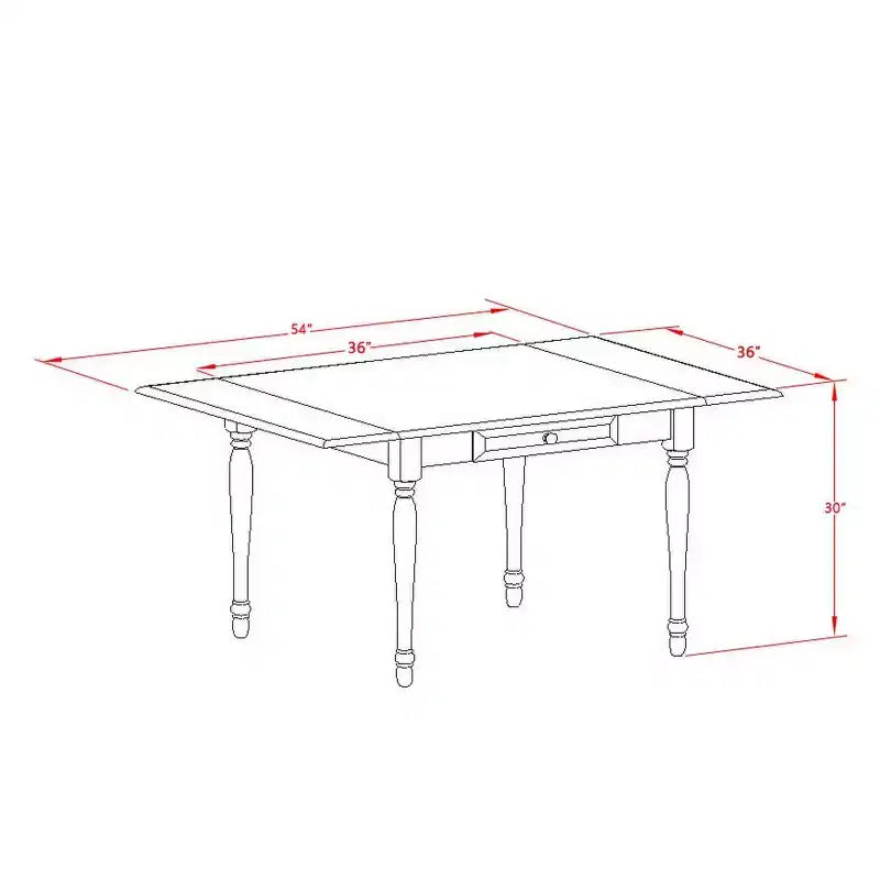 Set da pranzo in legno massiccio a 5 pezzi con finitura mogano - 4 posti a sedere