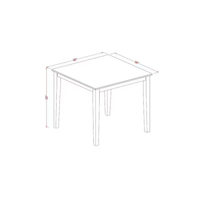 Set da pranzo moderno 5 pezzi - Tavolo e sedie di metà secolo - Mobili da sala da pranzo in legno 91x91 cm