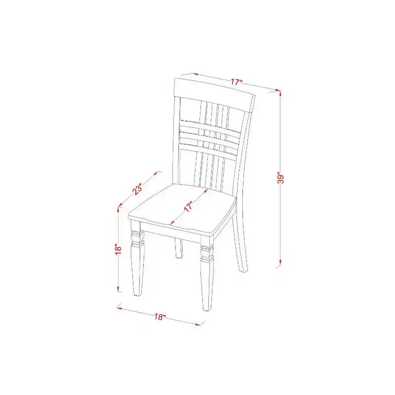 Set da pranzo 5 pezzi in legno massello con finitura lino bianco - 4 posti a sedere