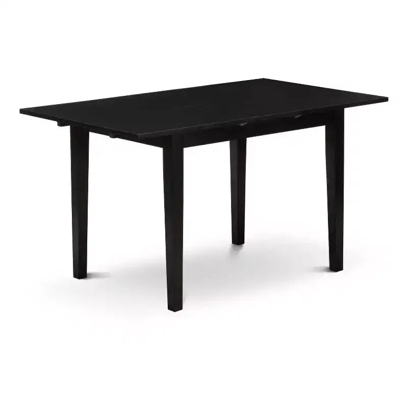 Set tavolo da pranzo HomeStock 3 pezzi con piano in legno massello finitura nera