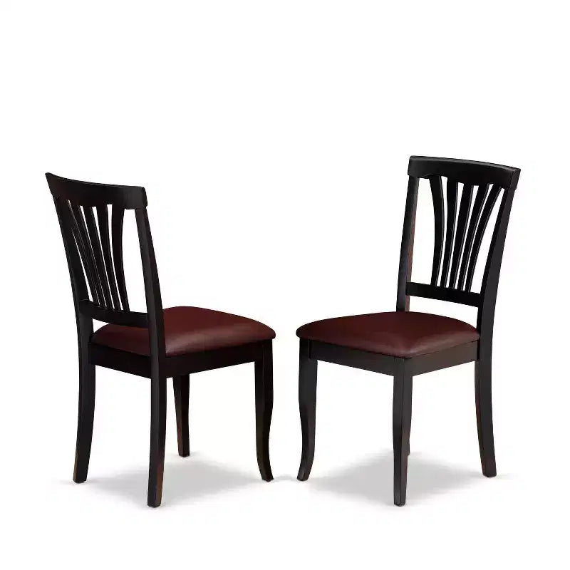 Set tavolo da pranzo HomeStock 3 pezzi con piano in legno massello finitura nera