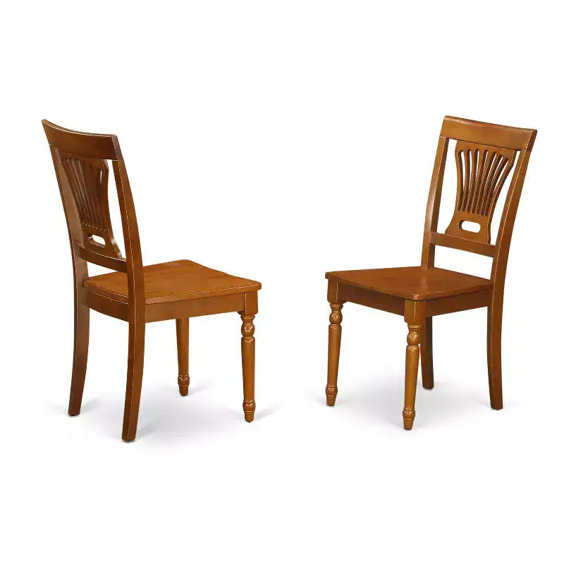 HomeStock Set da Pranzo 5 Pezzi con Top in Legno Massello Finitura Marrone Sella - 4 Posti