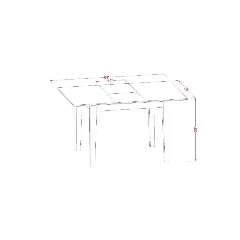 HomeStock Set da Pranzo 5 Pezzi con Top in Legno Massello Finitura Marrone Sella - 4 Posti