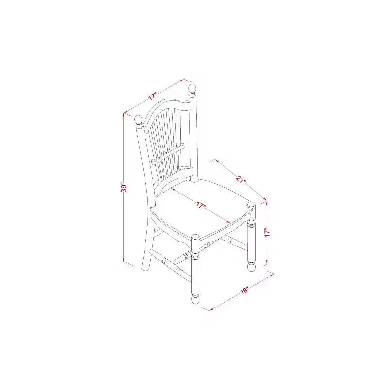 Set Sala da Pranzo Country Francese 3 Pezzi Tavolo e Sedie - Tavolo Rotondo in Legno 36 Pollici con 2 Sedie