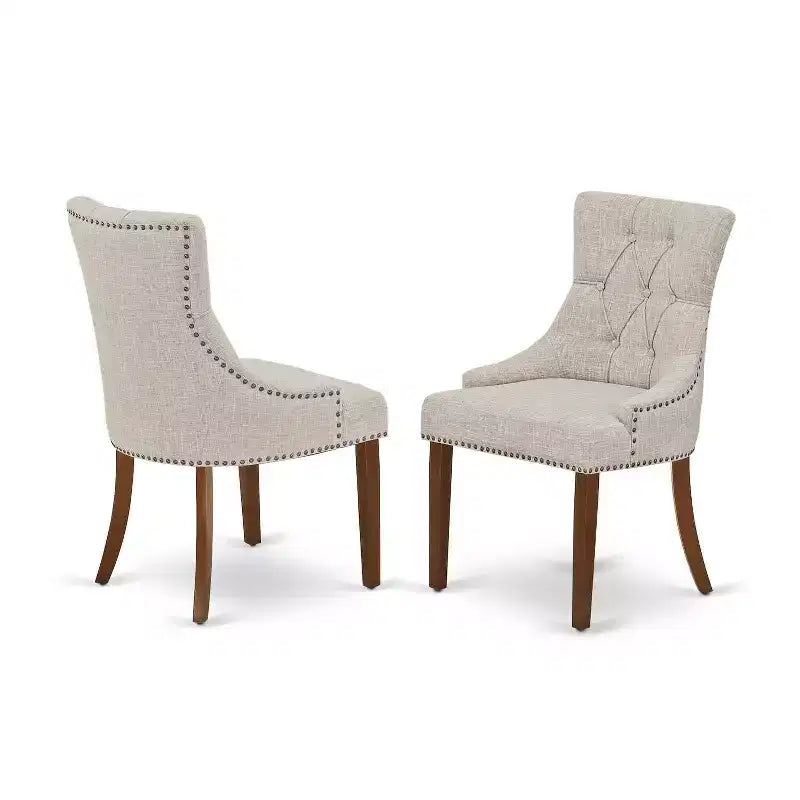 HomeStock Set da Pranzo 3 Pezzi con Tavolo Rettangolare in Legno Massello con Finitura Mogano e Allunga a Farfalla