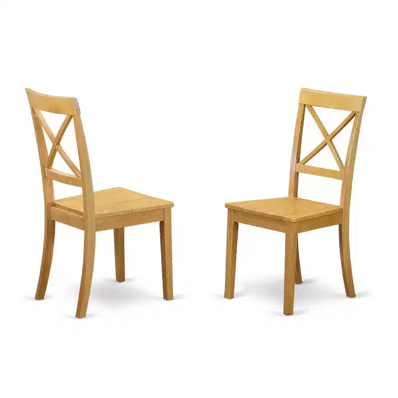 HomeStock Set da Pranzo 5 Pezzi con Piano in Legno Massello Finitura Rovere Naturale - con Alette Abbattibili - 4 Posti a Sedere