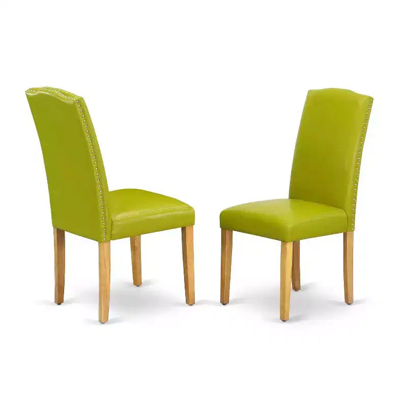 Set tavolo rotondo da cucina 5 pz, tavolo da 107 cm con prolunghe e 4 sedie Parsons - Verde Autunno