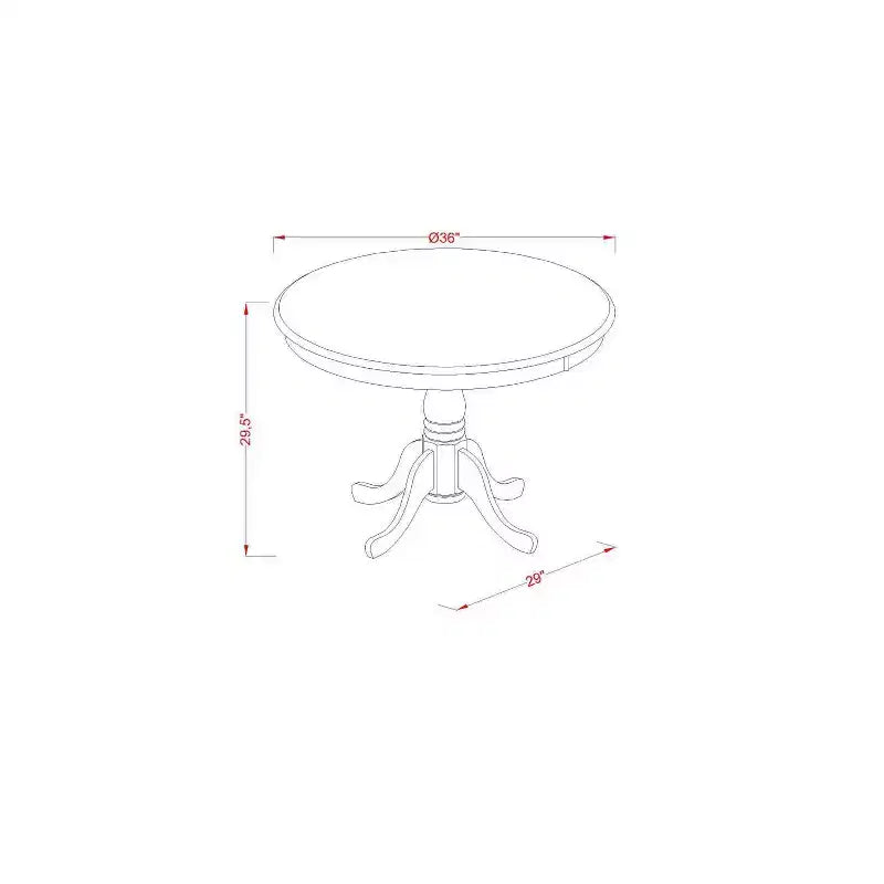 Tavolo da pranzo HomeStock 5 pezzi con piano in legno massello e finitura nera spazzolata con 4 sedie Parson