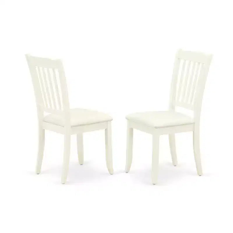 HomeStock Set da Pranzo Rettangolare Imbottito a 5 Pezzi con Finitura Lino Bianco e Piano in Legno Massello con Prolunga a Farfalla - Posti a Sedere per 4