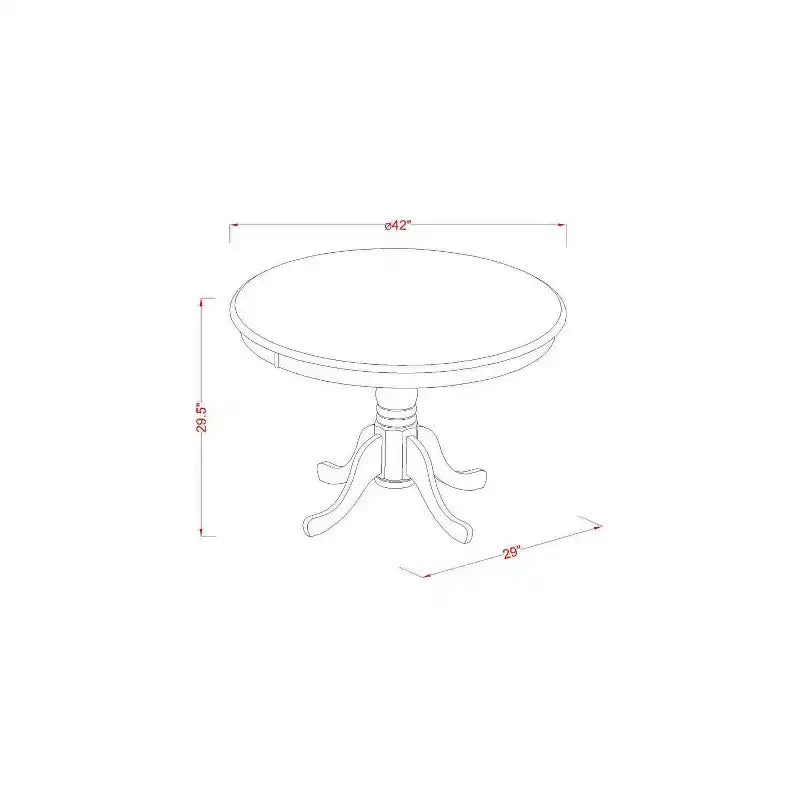 HomeStock Set 3 Pezzi per Sala da Pranzo, Top in Legno Massello con Finitura Mogano - 4 Posti