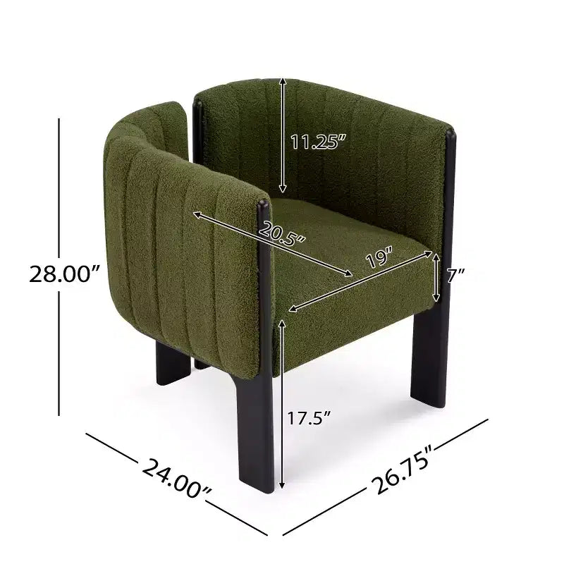 Set di 4 sedie da pranzo moderne Boucle con gambe in legno – Sedie d'accento per cucina e sala da pranzo