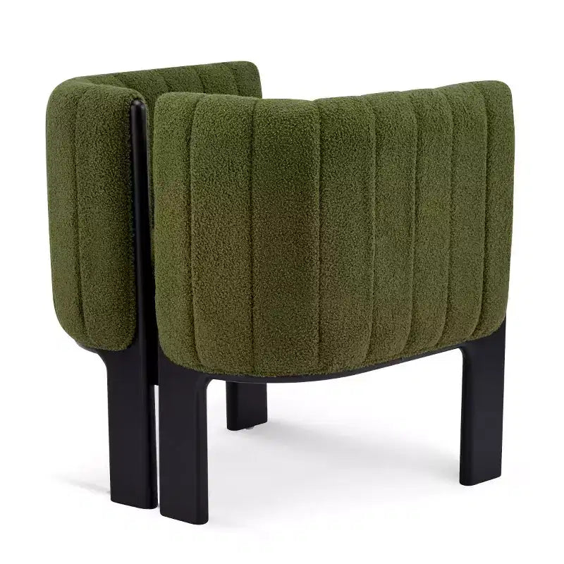 Set di 4 sedie da pranzo moderne Boucle con gambe in legno – Sedie d'accento per cucina e sala da pranzo