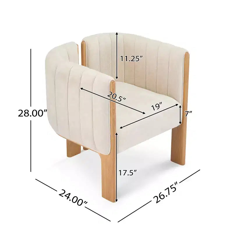 Set di 4 sedie da pranzo moderne Boucle con gambe in legno – Sedie d'accento per cucina e sala da pranzo