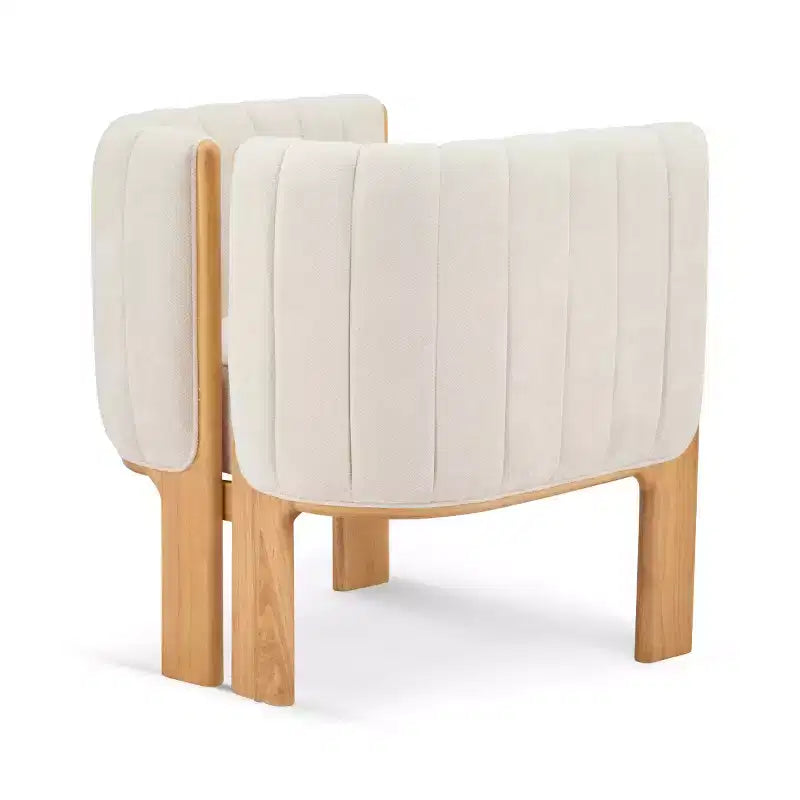 Set di 4 sedie da pranzo moderne Boucle con gambe in legno – Sedie d'accento per cucina e sala da pranzo