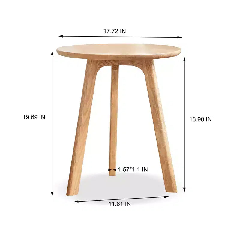Tavolino rotondo in legno a 3 gambe – Tavolino da salotto o camera da letto