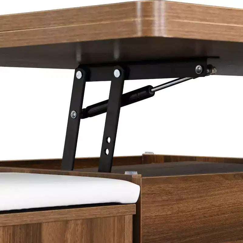 Tavolino da caffè moderno con piano sollevabile, contenitore e sgabelli, tavolino centrale mobile multifunzione per piccoli soggiorni o appartamenti - Panipeachy