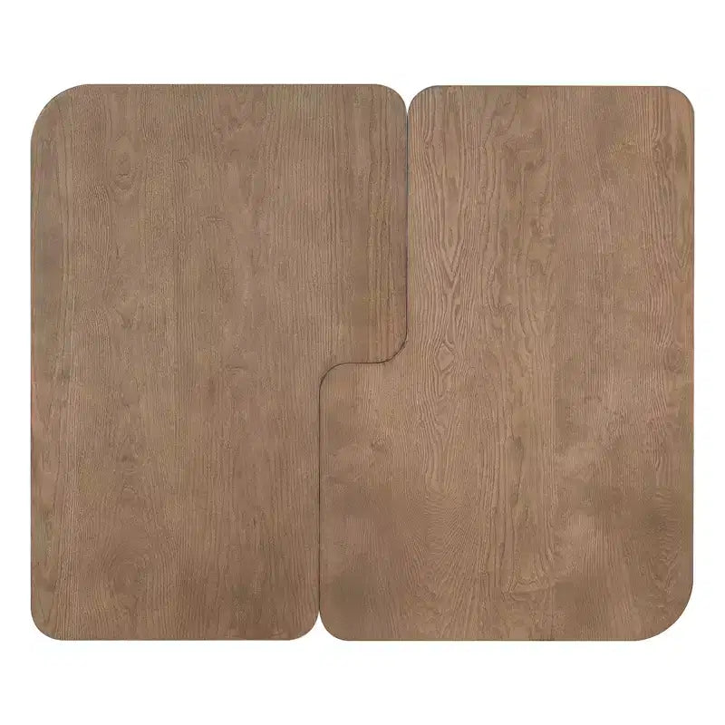 Tavolini da caffè rettangolari, set da 2, tavolino da salotto minimalista in legno con design a incastro