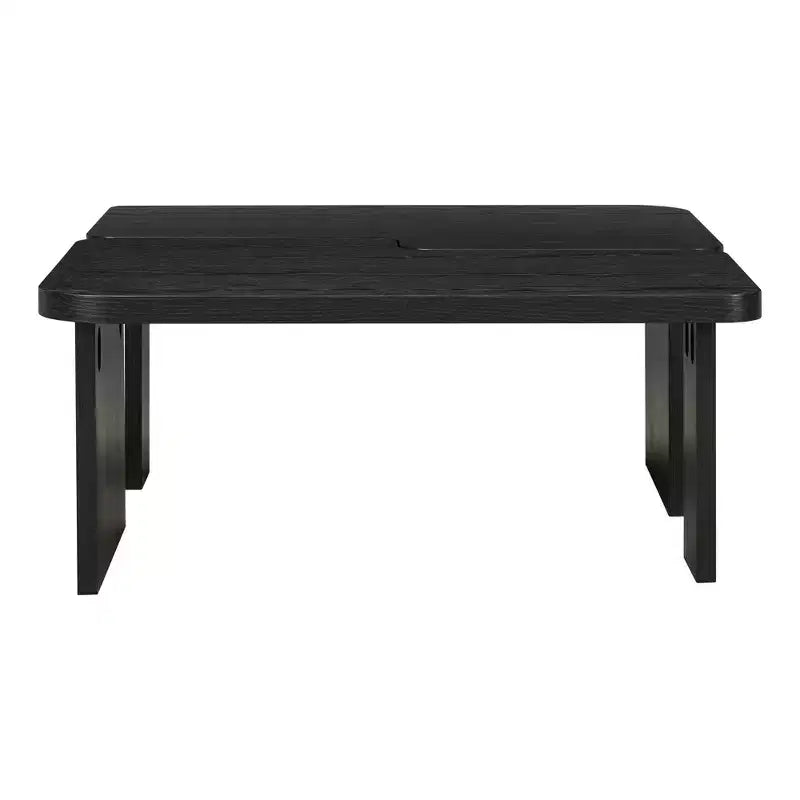 Tavolini da caffè rettangolari, set da 2, tavolino da salotto minimalista in legno con design a incastro
