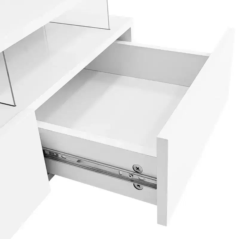 Tavolino moderno con piano sollevabile e cassetti, Tavolino quadrato con piano in vetro, Tavolino da caffè con vano nascosto e luci LED per il soggiorno