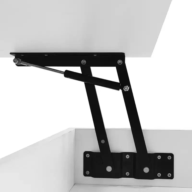 Tavolino moderno con piano sollevabile e cassetti, Tavolino quadrato con piano in vetro, Tavolino da caffè con vano nascosto e luci LED per il soggiorno