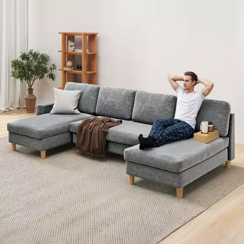Balconera 109 Divano Sezionale Modulare a U, 4 Posti, Divano Letto Sezionale, Divano Comodo con Braccioli, Facile da Montare per Soggiorno Camera da Letto